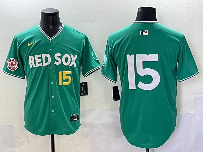 Men 2025 Boston Red Sox #15 No Name Dark Green Joint Name Nike MLB Jersey style 7